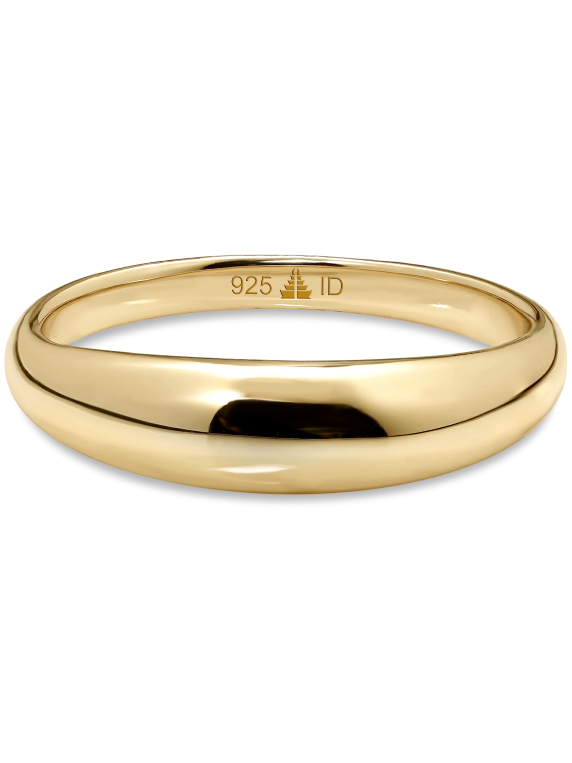 DEVATA Gold or Rhodium Plated Sterling Silver 925 – Eternity, Band Ring for Women – Heart, Knot, Clover, Infinity, Mariner, Cable, Curb, Cuban, Figaro, Daisy, Rope, Ribbed, Dome