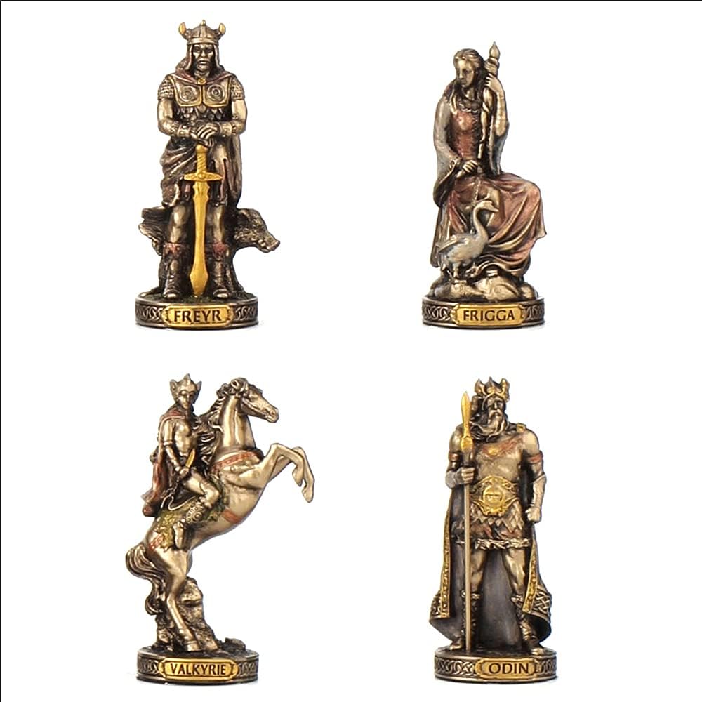 Veronese Design Norse Gods Resin Figurines Hand Painted Bronzed Statue