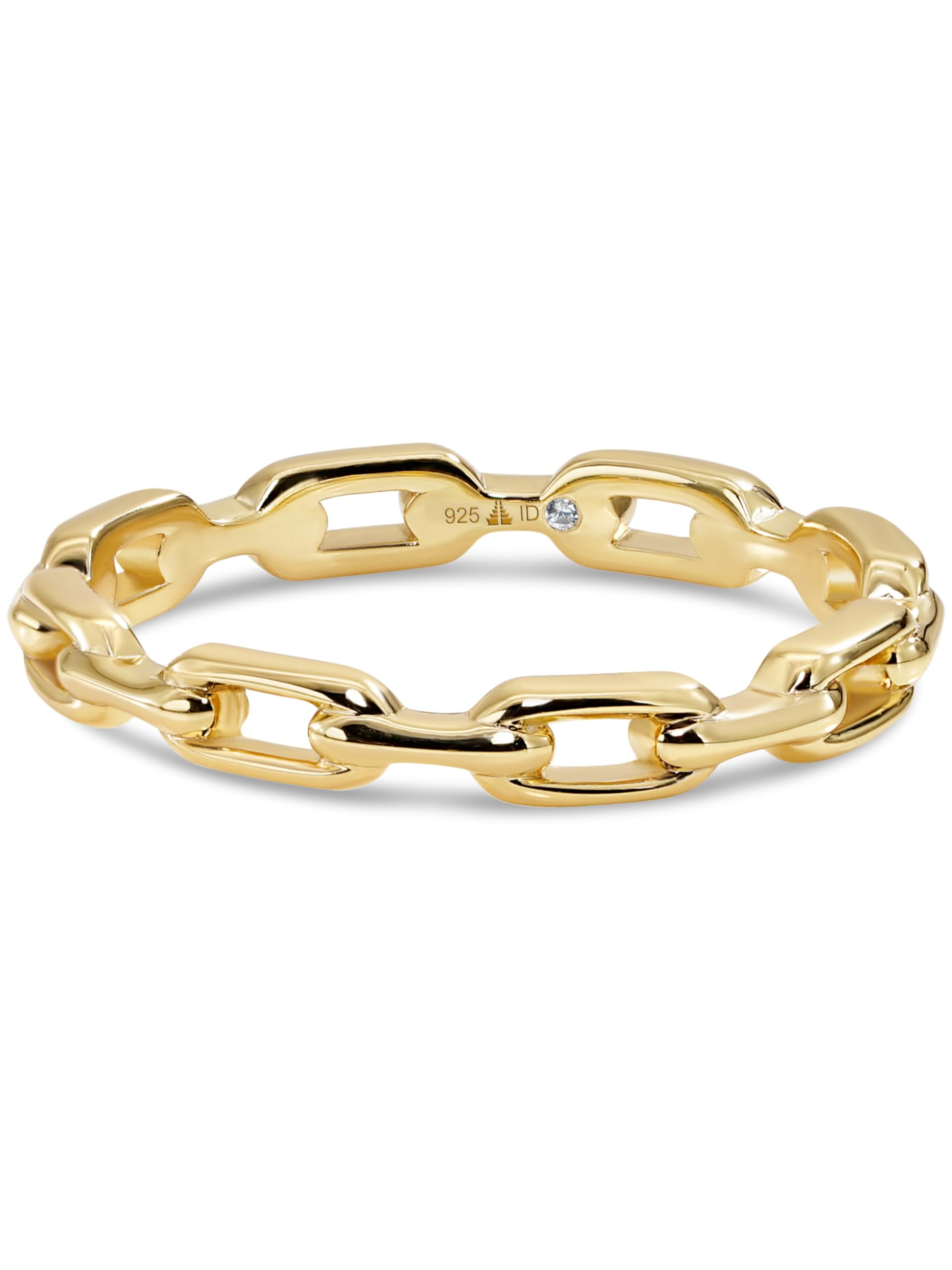 DEVATA Gold or Rhodium Plated Sterling Silver 925 – Eternity, Band Ring for Women – Heart, Knot, Clover, Infinity, Mariner, Cable, Curb, Cuban, Figaro, Daisy, Rope, Ribbed, Dome