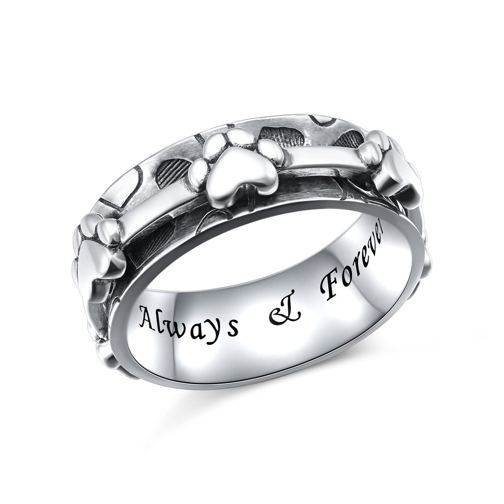 Ladytree Anxiety Relieve Rings 925 Sterling Silver Spinner Fidget Ring Worry Stress Relieving Boredom ADHD Autism Ring Platinum Plated Jewelry Birthday Gifts for Women Men