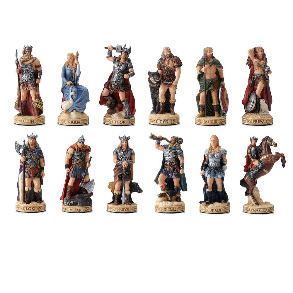 Veronese Design Norse Gods Resin Figurines Hand Painted Bronzed Statue