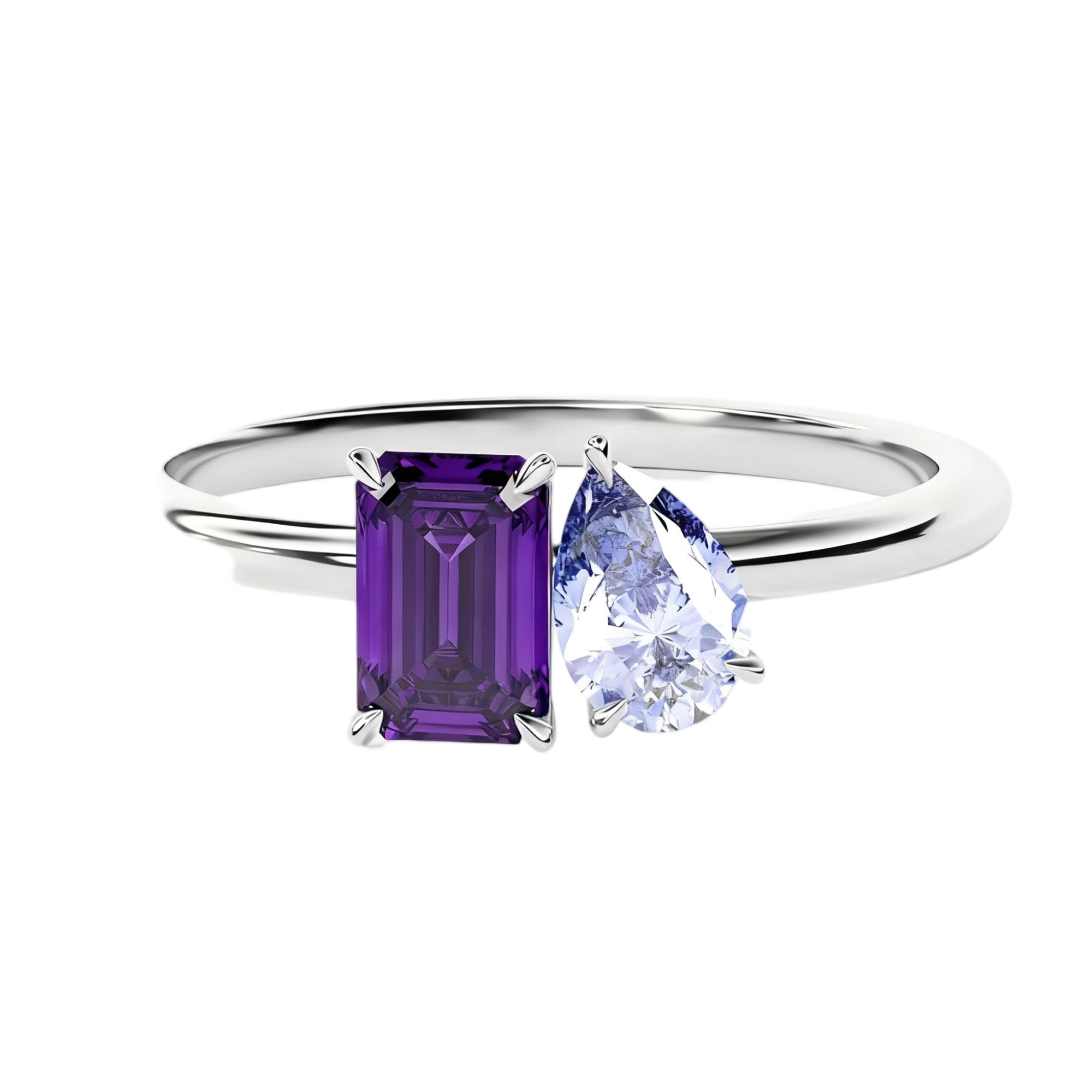 Birthstone Rings for Women Customized and Personalized 3 to 5 Gemstone Rings Family Birth Stone Ring 10K /14K /18K Solid Gold Gift for Mother Free Engraving