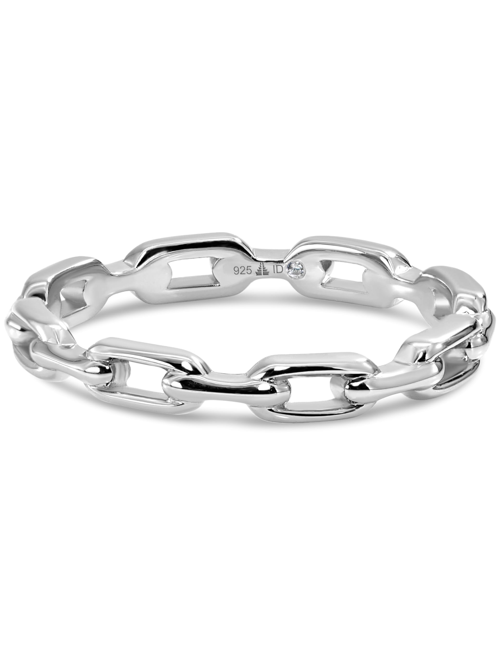 DEVATA Gold or Rhodium Plated Sterling Silver 925 – Eternity, Band Ring for Women – Heart, Knot, Clover, Infinity, Mariner, Cable, Curb, Cuban, Figaro, Daisy, Rope, Ribbed, Dome