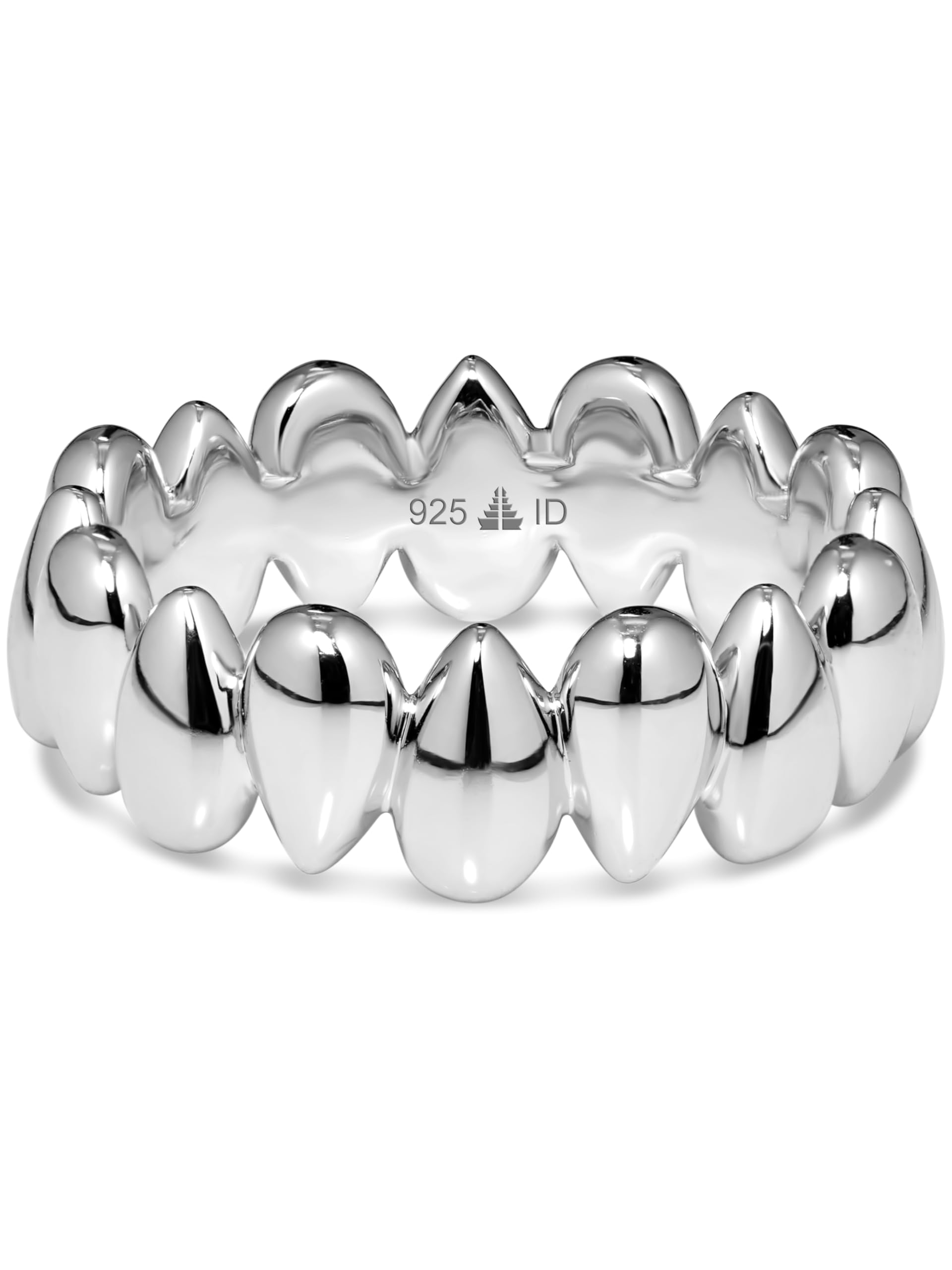 DEVATA Gold or Rhodium Plated Sterling Silver 925 – Eternity, Band Ring for Women – Heart, Knot, Clover, Infinity, Mariner, Cable, Curb, Cuban, Figaro, Daisy, Rope, Ribbed, Dome