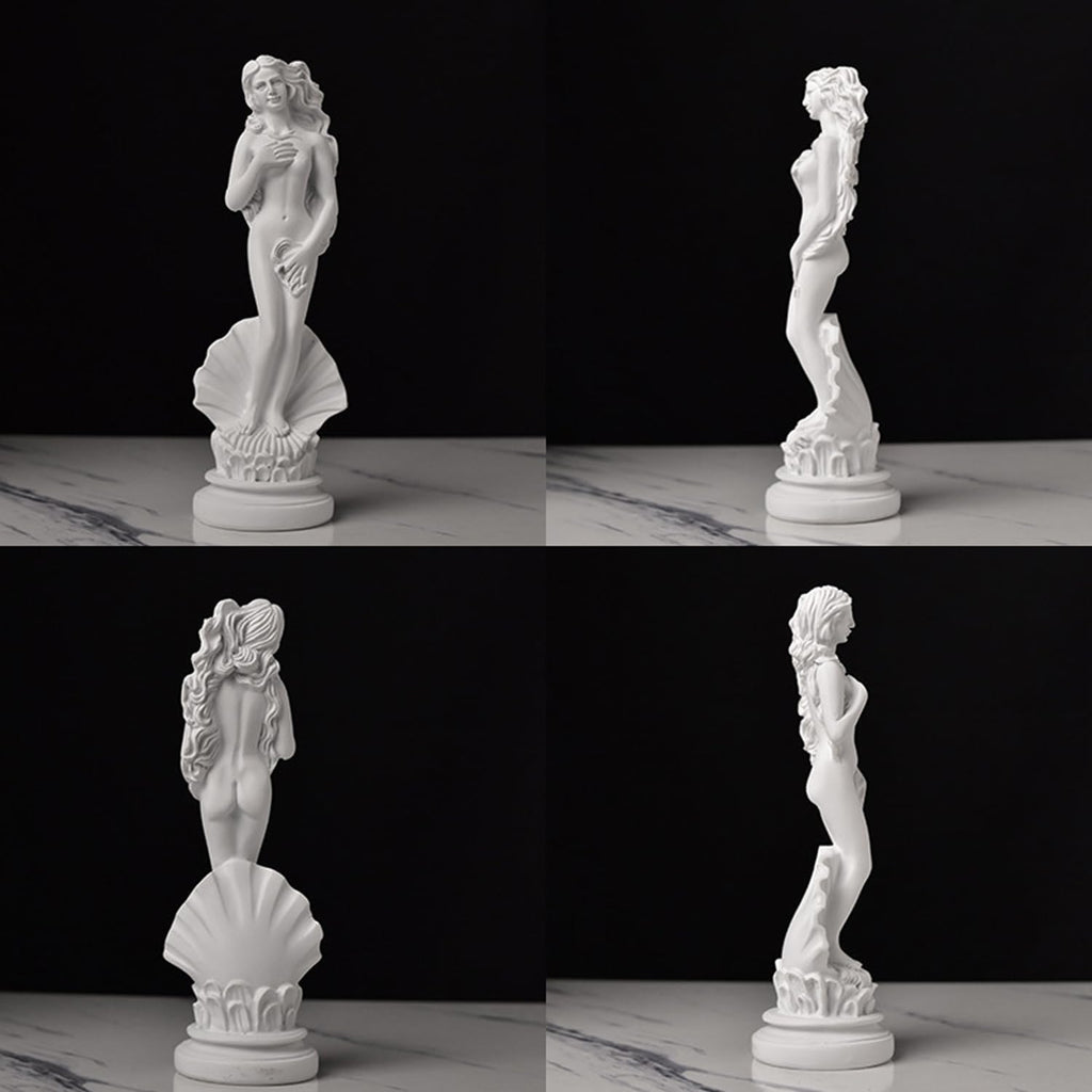 Aphrodite Statue The Birth of Venus 7.6 Inch - Greek Roman Goddess Sculpture, Handmade Resin Art Figurine Classical White Statue, Home & Office Decor