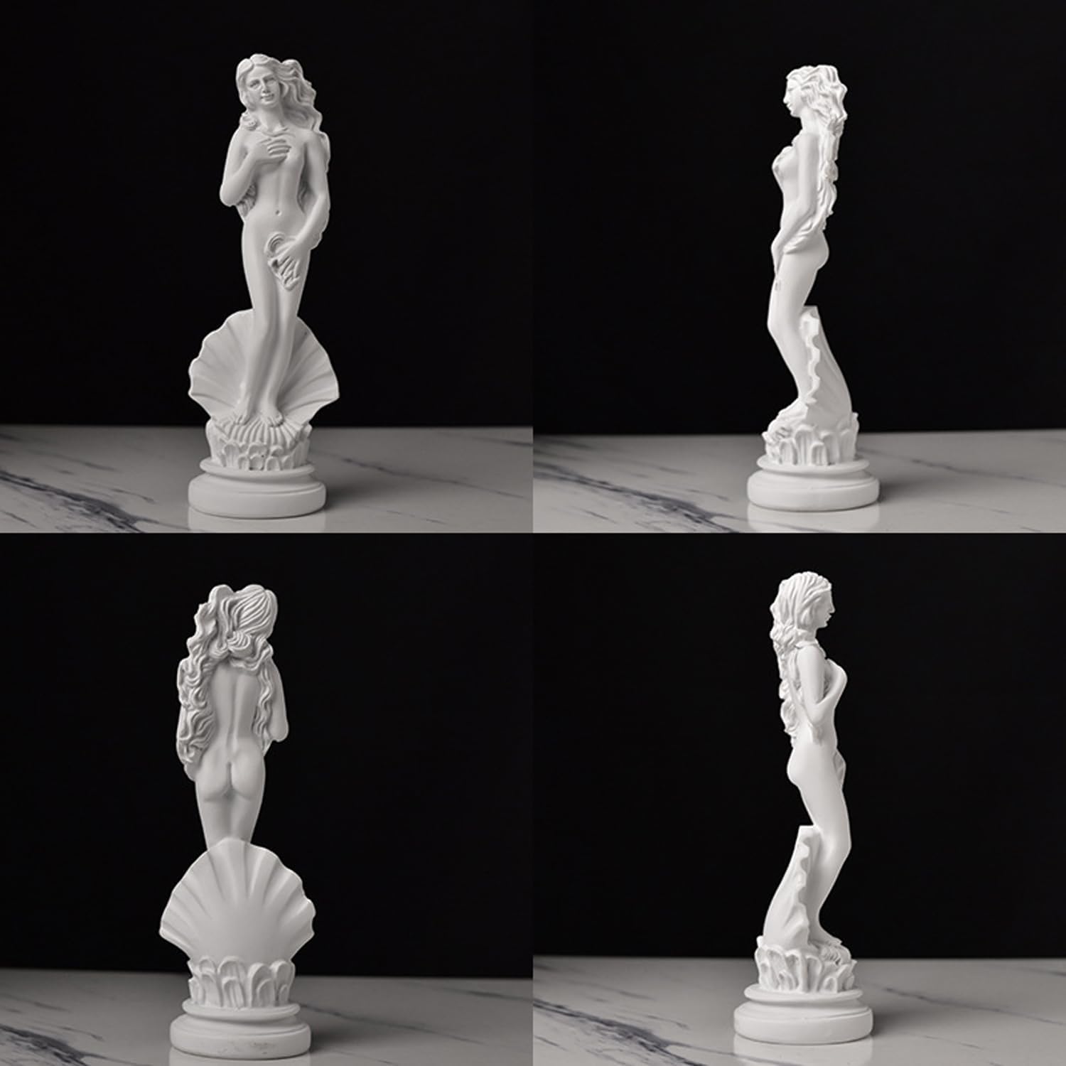Aphrodite Statue The Birth of Venus 7.6 Inch - Greek Roman Goddess Sculpture, Handmade Resin Art Figurine Classical White Statue, Home & Office Decor