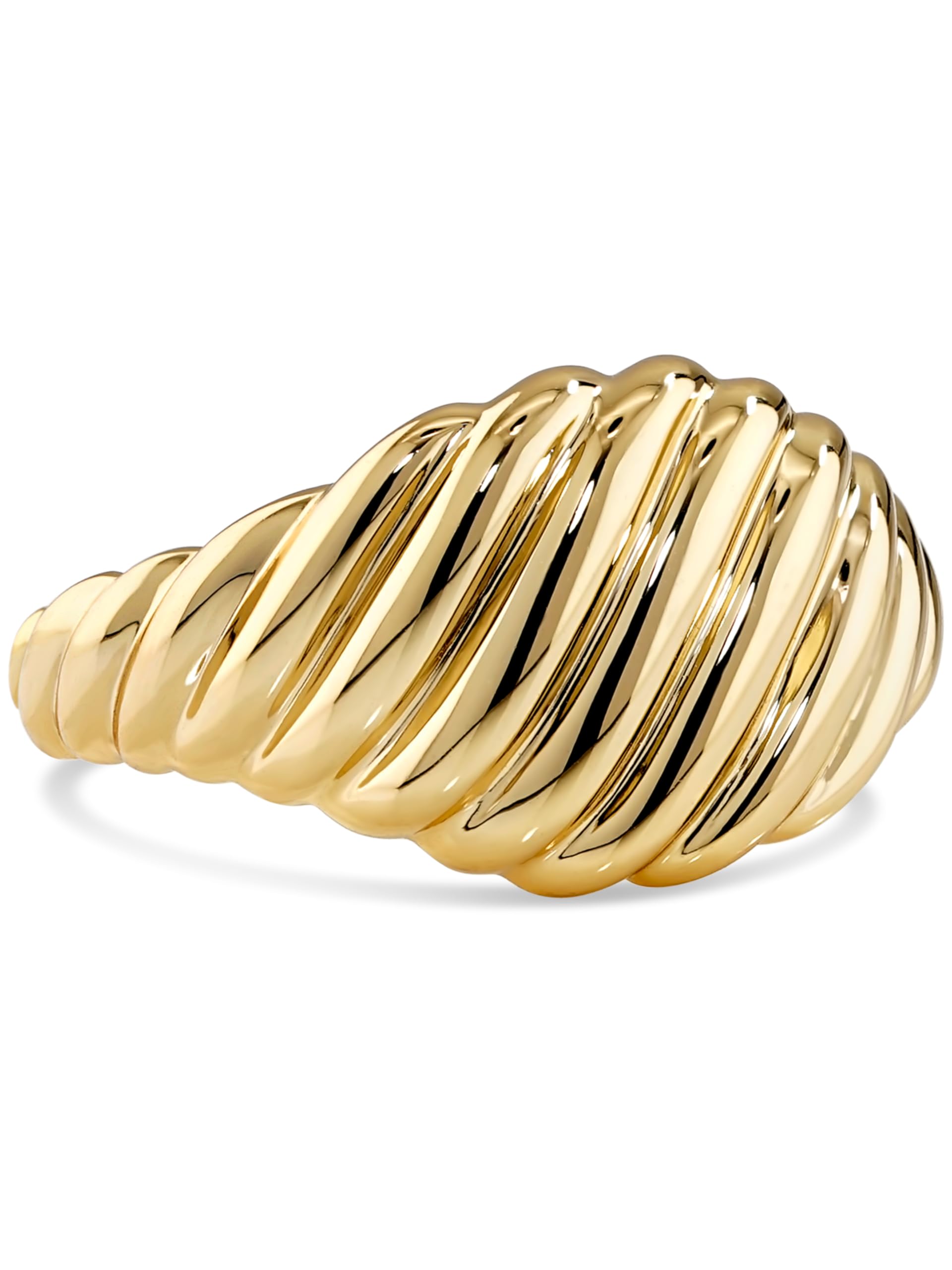 DEVATA Gold or Rhodium Plated Sterling Silver 925 – Eternity, Band Ring for Women – Heart, Knot, Clover, Infinity, Mariner, Cable, Curb, Cuban, Figaro, Daisy, Rope, Ribbed, Dome