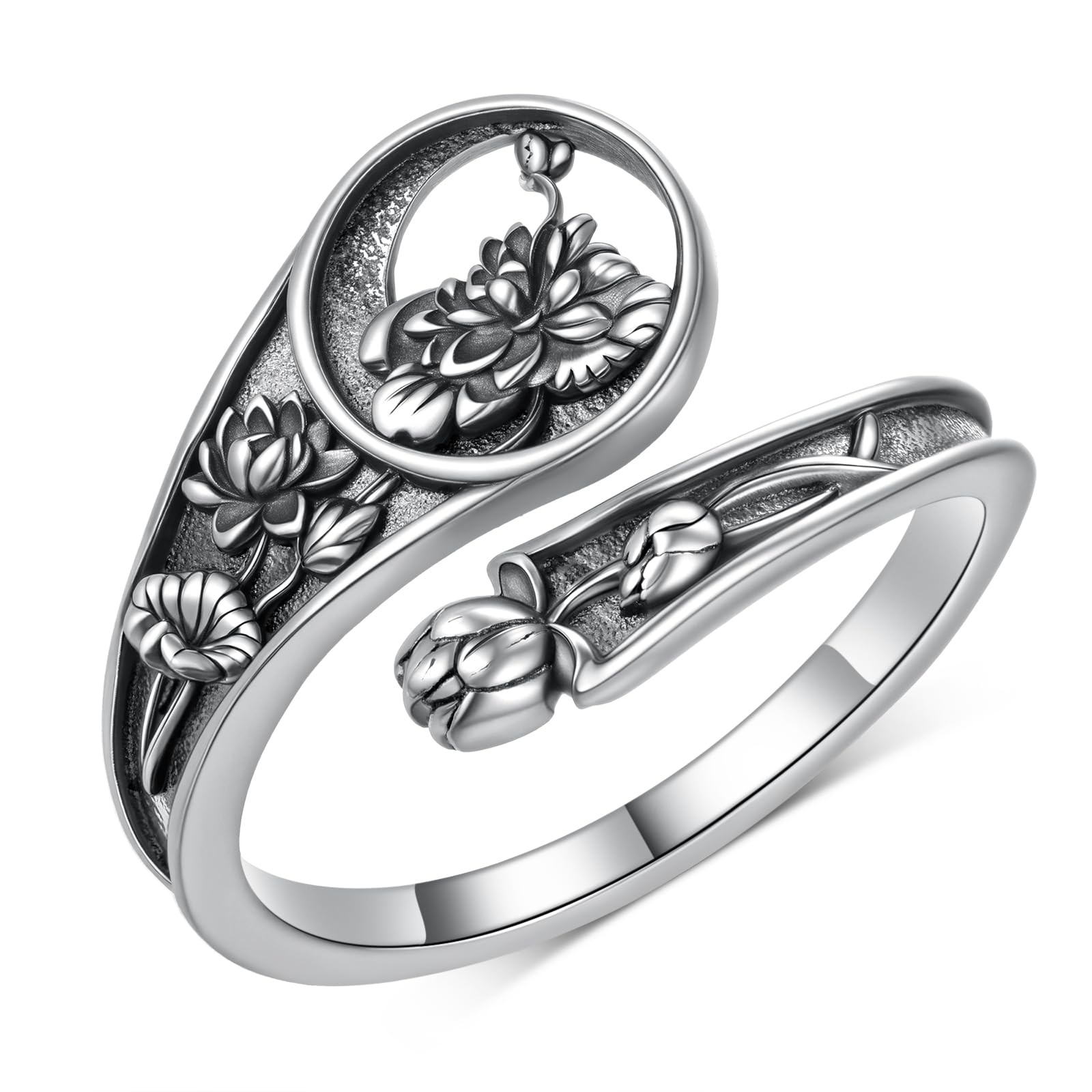 Faith/Moon Phase/Celtic/Phoenix Spoon Ring 925 Sterling Silver Thumb Ring Jewelry Girl Woman Birthday Gift