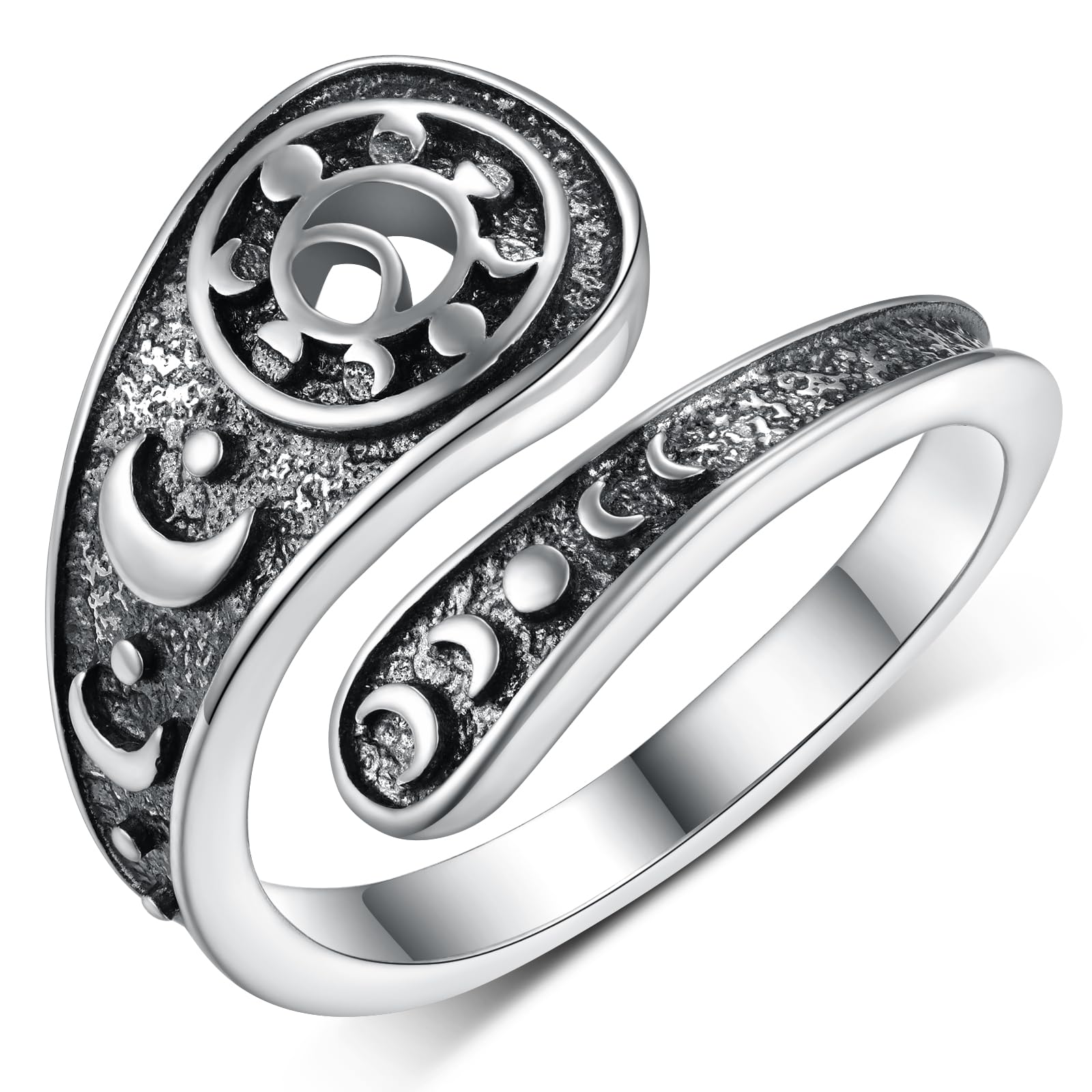 Faith/Moon Phase/Celtic/Phoenix Spoon Ring 925 Sterling Silver Thumb Ring Jewelry Girl Woman Birthday Gift